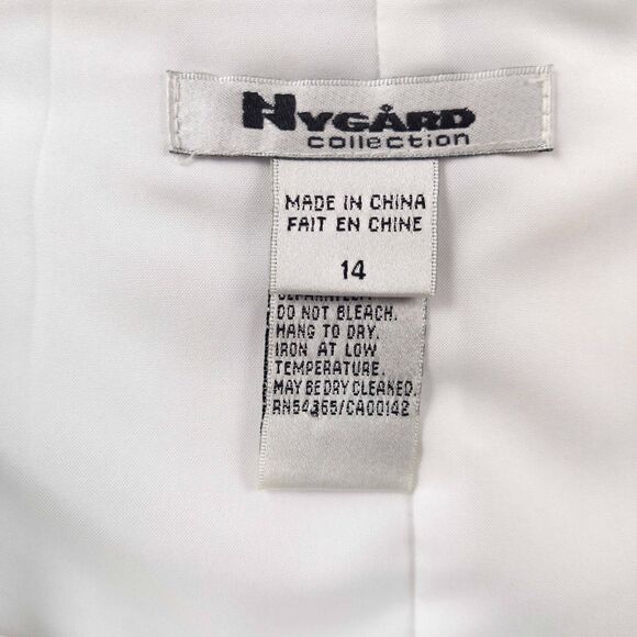 Nygard Collection Linen Skirt Size 14 White Black Embroidered Boho Midi Paisley - Picture 7 of 8